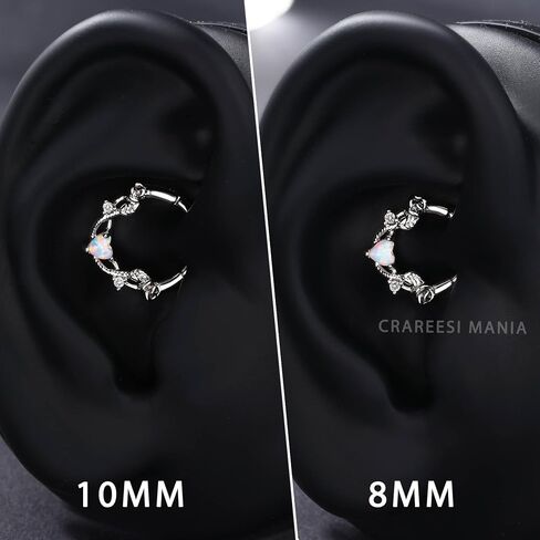 CM Crareesi Mania Rose Septum Ring 16G Hinged Segment Rings 316L Stainless Steel Daith Earrings Heart CZ Septum Daith Helix Cartilage Piercing Jewelry Piercing Jewelry in Kuwait