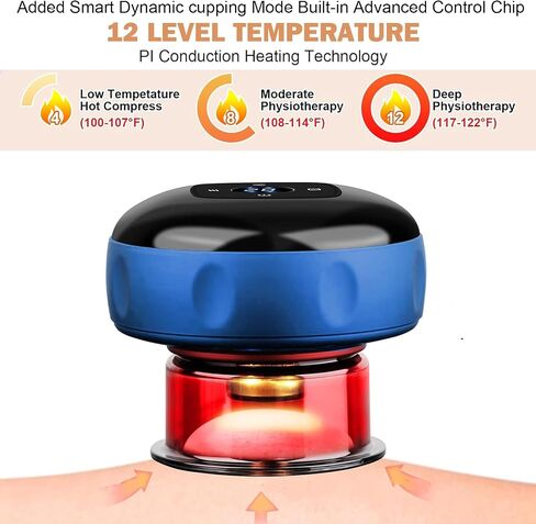Electric Cupping Therapy Set, Smart Cupping Therapy Massager, Electric Cupping Device with 12 Level Suction and Temperature, Portable Smart Dynamic Cupping Set in Saudi Arabia