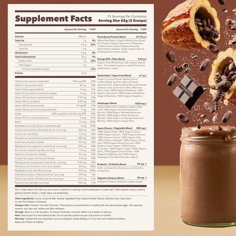 Ka’Chava All-In-One Nutrition Shake Blend, 85+ Superfoods & Nutrients, Meal Replacement, Greens Plant-Based Superfood Powder Protein Drink, Digestive Enzymes & Probiotics, Vegan Dairy Gluten Free, 2lb in Saudi Arabia
