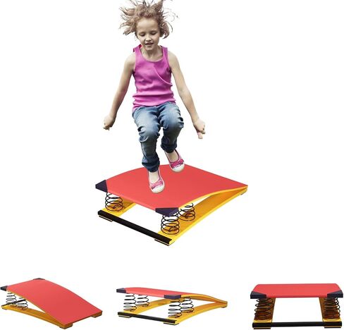XIJIXILI Gymnastics Springboard for Kids Vaulting Training Fitnes Playing, Portable Curved Spring Board, Children's Springboard Combination, Gymnastics Equipment Suitable for Vaulting and Playing Basketball in Saudi Arabia
