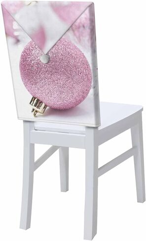 Christmas Dining Room Chair Back Covers, Merry Christmas Snowflake Polka Dot Gold White Chair Covers Kitchen Chair Slipcovers Protective Covers for Holiday Party Festival Decoration, Set of 6 in Kuwait