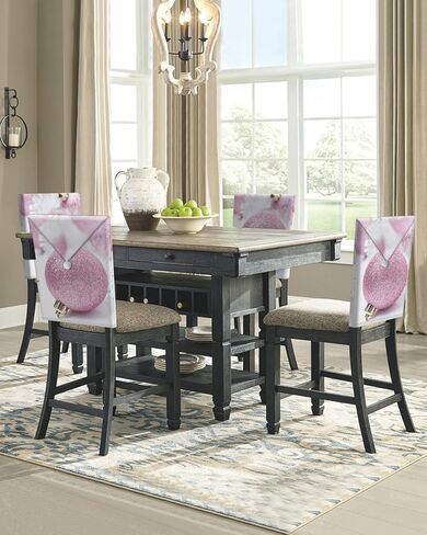 Christmas Dining Room Chair Back Covers, Merry Christmas Snowflake Polka Dot Gold White Chair Covers Kitchen Chair Slipcovers Protective Covers for Holiday Party Festival Decoration, Set of 6 in Kuwait