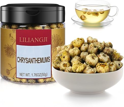 LILIANGJI Dried Chrysanthemum Tea, 1.76oz. Jar, Loose Leaf, Top Grade Natural Herbal Tea, Easy to grab in Saudi Arabia