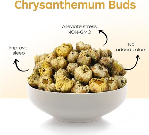 LILIANGJI Dried Chrysanthemum Tea, 1.76oz. Jar, Loose Leaf, Top Grade Natural Herbal Tea, Easy to grab in Saudi Arabia