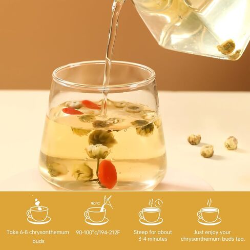 LILIANGJI Dried Chrysanthemum Tea, 1.76oz. Jar, Loose Leaf, Top Grade Natural Herbal Tea, Easy to grab in Saudi Arabia