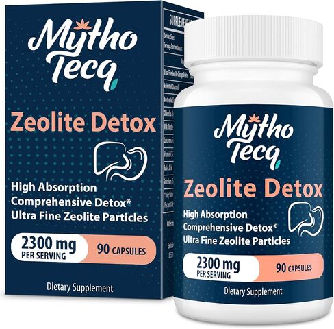 2300 MG Zeolite Detox Capsules - Activated Charcoal & Bentonite Clay, Highly Absorbable Full Body Detox, Liver & Gut Detox Cleanse, Zeolite Clinoptilolite for Heavy Metal Detox （90 Capsules） in Saudi Arabia