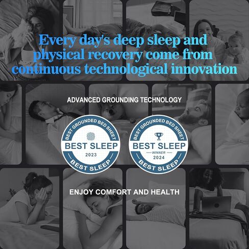 Grounding Sheet, 90% Organic Cotton+10% Pure Silver Organic Fitted Grounded Sheet for Improved Sleep, Pain Relief - Earth Connected Bedding (Gray, King) in Kuwait