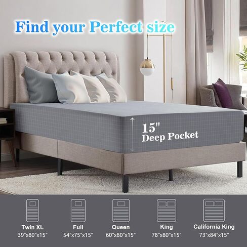 Grounding Sheet, 90% Organic Cotton+10% Pure Silver Organic Fitted Grounded Sheet for Improved Sleep, Pain Relief - Earth Connected Bedding (Gray, King) in Kuwait