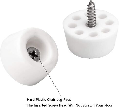 20pcs Round Furniture Pads,ULIFESTAR Furniture Feet Glides Sliders Carpet Saver Hardwood Floor Protectors Surface Protection for Chair Leg Caps Non Slip Furniture Grippers (White) in Saudi Arabia