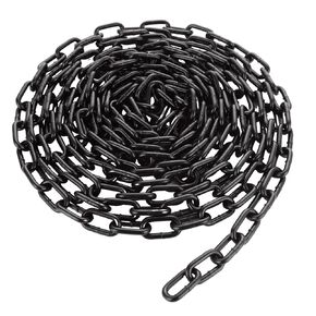 1/5'' x 26.2Ft Length Carbon Steel Coil Chain, Black Heavy Duty Chain Links, Metal Chain for Indoor and Outdoor Hanging, Pet Chain, Security Lock Chain