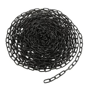 1/8'' x 49.2Ft Length Coil Chain Carbon Steel, Black Chain Links Heavy Duty, Black Chain for Hanging, Pet Chain, Security Lock Chain