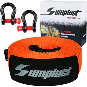 Tow Strap Heavy Duty 2" x 20 Ft,20,000 lbs Break Strength Reinforced Tree Saver Straps,Use for Emergency Towing Rope,Vehicles,Boats,Jet Ski,4x4 Off Road Tow Truck Camper Accessories Travel Essentials