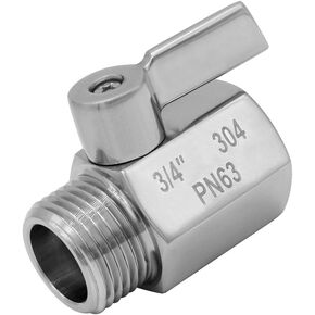 Stainless Steel Garden Hose Shut Off Valve 3/4" GHT Male x Female Thread Garden Hose Connector (pack of 2)