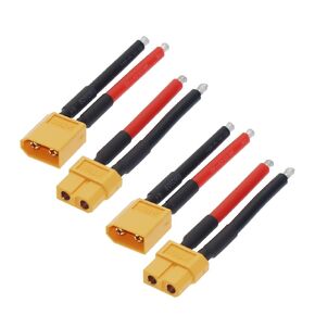 XT60 Connectors 12AWG, Include XT60 Female Connector, XT60 Male Connector, RC Battery Connector 70mm for RC LiPo Battery Cable, RC Car Drone FPV Boat(1 x Female & Male)