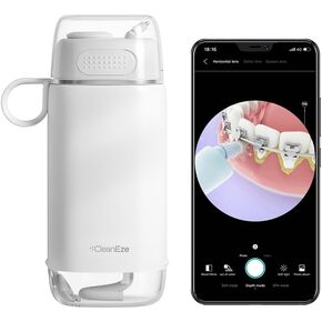 CleanEze Mini Visual Water Flosser w/Camera 5MP 1080P, 3 Jet Tips, 3 Modes, Portable Cordless Electric Water Flosser Cleaner for Teeth, Gums, Braces, Dental Care