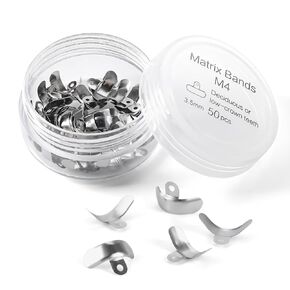 JMU 50 Pcs Dental Sectional Matrix Bands, Molar with Extensions Matrices Refill 6.5mm