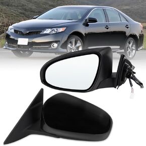 Right Passenger Side Mirror Compatible With 2012 2013 2014 Toyota Camry with Manual Folding Power Glass Non-Heated White Replace#87908-06400(3Pins)