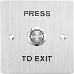 Push to Exit Button，Stainless Steel Door Bell Type Round Request to Exit Button Standard Size for Door Access Control With LED Light NC COM and NO Output (Push to Exit Button_01)