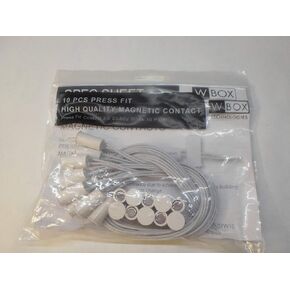 WBOX 0E-DC1651W10 Magnetic Contact Press Fit Contact 3/8" Stubby White 10 Pack