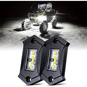 LEDMIRCY LED Rock Lights White 2PCS for Off Road Truck Auto Car Boat ATV SUV RZR Waterproof High Power Neon Trail Rig Lights Shockproof(Pack of 2,White)