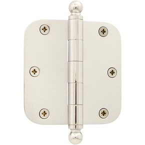 Grandeur Hardware 809722 مفصل سكني ذو طرف كروي 3.5 بوصة مع زوايا نصف قطرها 5/8 بوصة، 3.5 بوصة × 3.5 بوصة، نيكل مصقول