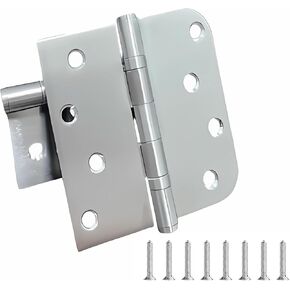 Pack of 3 Door Hinges 4 Inch Interior and Exterior Door Hinges Stainless Steel Hinges Ball Bearing Door Hinges with Square & Round Corners, 3mm Thickness Heavy-Duty Door Hinges