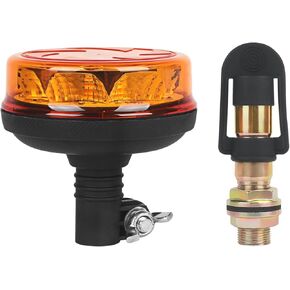 1Pcs Led Beacon Light Yellow Strobe Lights with T Shape Metal Bracket for Trucks 12V 24V Orange Beacon Light Rotating Beacon with 6 Modes