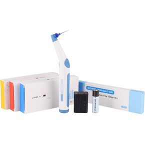 Gen Guan Ultra Cleaning Activator Sonic Irrigator with 60pcs Tips, Ergonomic Diagonal Design and Three-Speed 3D Oscillation, Clean the Internal Dirt, Blue Indicate Light