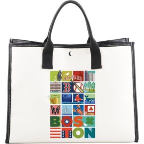 UJIMS Boston City Shoulder Tote bag Boston Travel Souvenir Gift Boston Themed Gifts Boston Merchandise Boston Vacation Gift