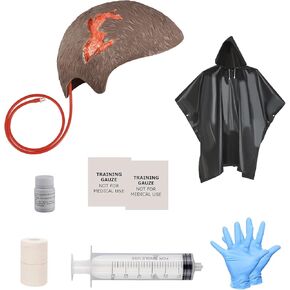 Wearable Head Wound Care Kit, Stop The Bleed Training Kit for Medical Students, First Aid, Wound Training and Medical Classes - Brown