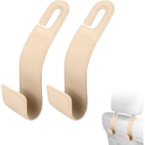 2pcs Car Headrest Hook, Universal Fit Car Seat Back Storage Hanger Adjustable Purse Hook Holder Bag Hanger Car Organization Accessories for Most Car Truck SUV (Black)