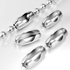30PCS Beaded Chain Connector, Stainless Steel 4.5mm #10 Ball Chain Cord Connector Clips