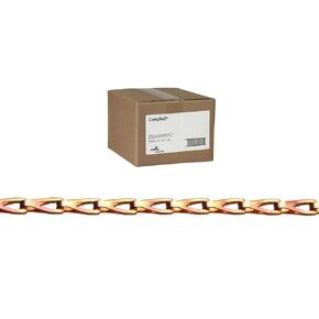 Campbell 0880844 Low Carbon Steel Sash Chain with Fixtures, Copper Glo, #8 Trade, 0.04" Diameter, 75 lbs Load Capacity, 100' Reel