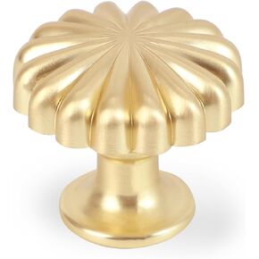 5 Pack Gold Cabinet Knobs for Cabinets and Drawers Gold Dresser Knobs Brass Cabinet Pulls and Knobs Hardware Cupboard, Wardrobe, Closets, Kitchen Cabinet Handles (5, Brushed Brass)