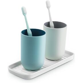 Nucookery 7" Ceramic Dish Soap Dispenser for Kitchen Sink Tray, Sponge Holder Non Slip White Vanity Tray for Bathroom in Kuwait