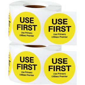 Epakh 1000 Pcs 2 Inch Use First Stickers Food Service Inventory Control Labels for Restaurant Permanent Adhesive Food Labels Circle Label Dot Labels Paper(Yellow)