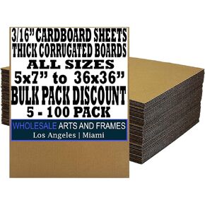 Large Corrugated Cardboard Sheets 24x36 50Pk.3/16 Thick Cardboard Sheet.Corrugated Board.Big Cardboard Flat Cardboard Sheet 24x36 Cardboard Backing for Target Backer.Corrugated Sheet Cardboard Panel