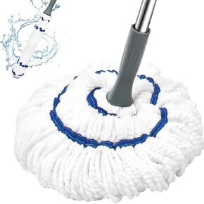 Self Wringing Mop Floor Cleaning, Easy Squeeze Twist Mop with 52.5 Inches Long Handle and Mop Head, Heavy Duty Wet Mops for Cleaning Hardwood Tile Vinyl Laminate Floors