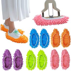 hanmir Unisex-Kids 10PCS Mop Slipper Shoes Cover, Soft Washable Microfiber Shoes Cover, Reusable Foot Socks for Floor Polishing, Sweeping Mop Tool for Bathroom, Office, Kitchen, House Cleaning