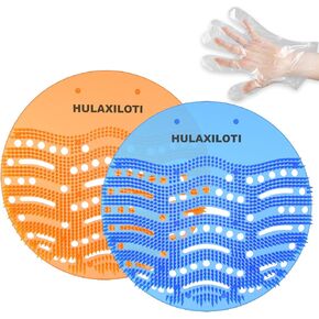 Urinal Screen Deodorizer(24 pack), Anti-Splash Urinal Screens Cakes with Long-Lasting Fragrance for Men Toilet Bathroom Airport Office Mall Hotel (12 Blue, 12 Orange)
