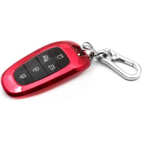 Fit for Hyundai Tucson Palisade Santa Cruz Ioniq 5 Santa Fe Nexo Sonata Ioniq Key Fob Cover Case Shell Holder Protector Keyless Entry Sleeve Accessory, with Key Chain, Purple Black