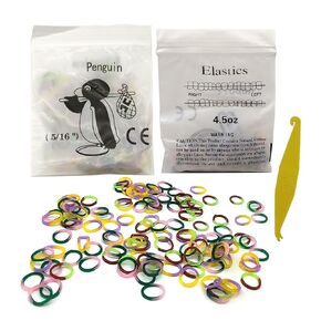 SNAWOP Orthodontic Elastic Rubber Band 1/4" Neon 100PCS Heavy 4.5 Ounce Intraoral Teeth Brace Bands with Placer Hook
