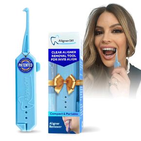 Stocking Stuffer|AlignerOff Aligner Removal Tool|Compatible with Invisalign, Removable Clear Braces, Retainers, Nightguard and Dentures|Retractible|Hygienic Personal Oral Accessory|Ortho Recommended
