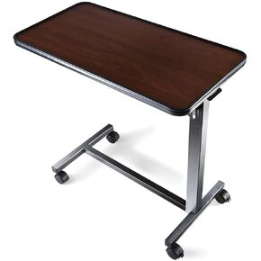 Adjustable Overbed Bedside Table with Wheels Bed Desk Over Bed Table Table for Bed Over The Bed Table with Wheels Hospital Table Hospital and Home Use