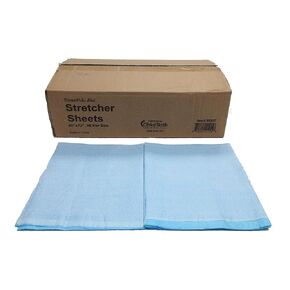 Therapist’s Choice® Disposable Tissue/Poly Flat Stretcher Sheets, 40" x 72", Blue (Pack of 50)