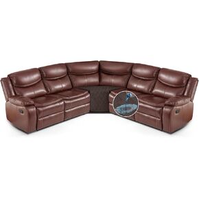 KinCam Waterproof Sectional Couch Covers, Oversized Recliner Sofa Covers for Reclining L Shape Couch, Non Slip Couch Cover for Sectional Sofa Washable Slipcover (5 Seat Recliner Cover, Chocolate)