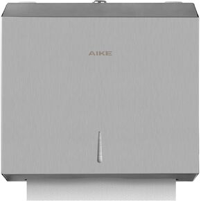 AIKE 200 Sheets Multifold Commercial Stainless Steels Wall Mount Paper Towel Dispenser with Lock Large Capacity Brushed (Folded Size 10.6" x 3.9" Or Smaller)