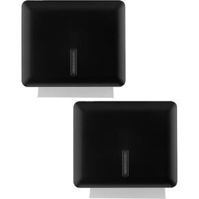 Multifold Paper Towel Dispenser Wall Mount (Black, 2-Pack), Folded Hand Towel Dispenser for Bathroom/Restroom, Commercial Paper Towel Holder, Trifold Paper Towels Dispenser by EnBath