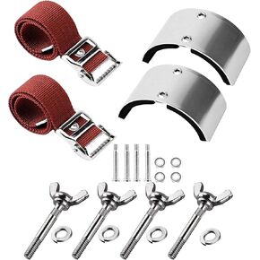 2 Pack Drywall Stilt Replacement Part Adjustable 2 Stilt Footrests 2 Straps 4 Bow Gongs Comfort Leg Band Kit Stilts Accessories Replacement Kit For Renovation Work