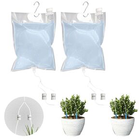 6.5L Extra Large Plant Drip Bag Automatic Drip Bag Adjustable Flow Watering System Device for Indoor and Outdoor Potted Plants (4 PCS)